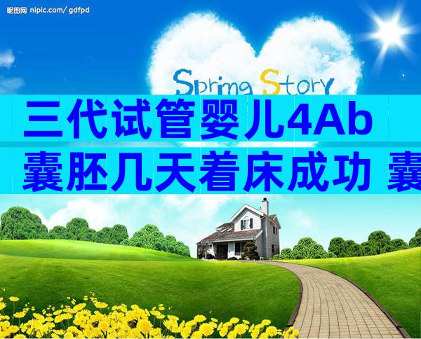 三代试管婴儿4Ab囊胚几天着床成功 囊胚移植4ab的成功率高吗